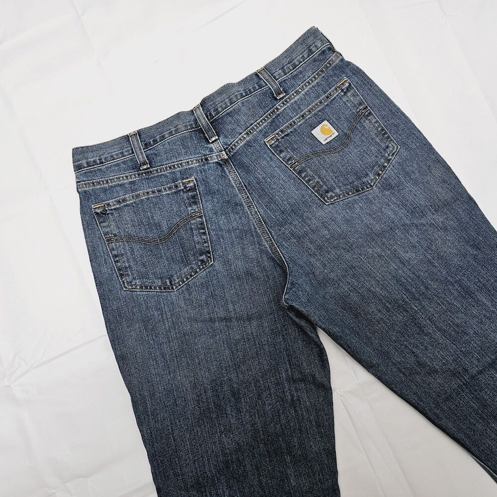 Carhartt Jeans Mens 38X30 Relaxed Fit Denim Blue Workwear Rugged Utilitarian - Picture 1 of 6